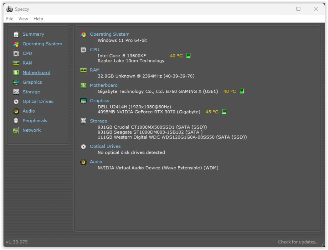 Speccy screenshots 1